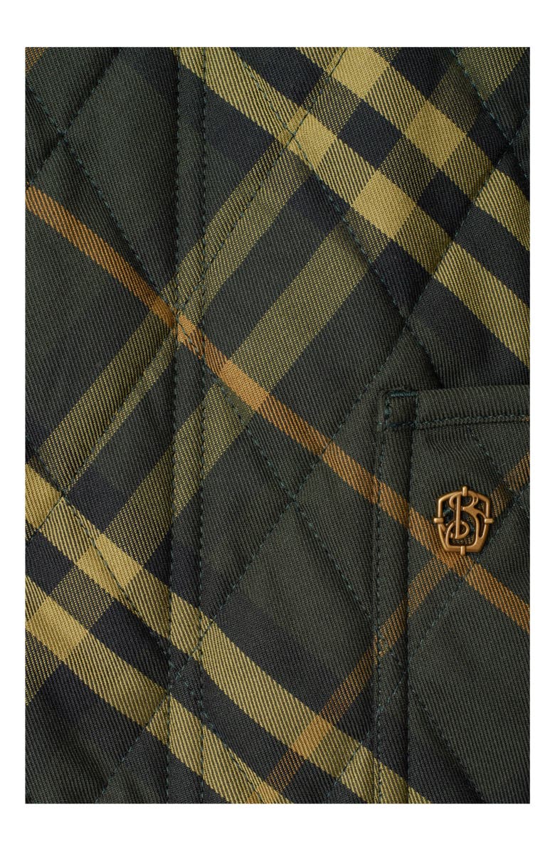 Burberry Cropped Check Quilted Barn Jacket, Alternate, color, 