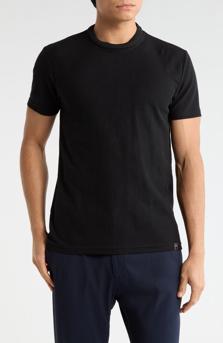 T.R. PREMIUM Textured Crew T-Shirt, Main, color, Black
