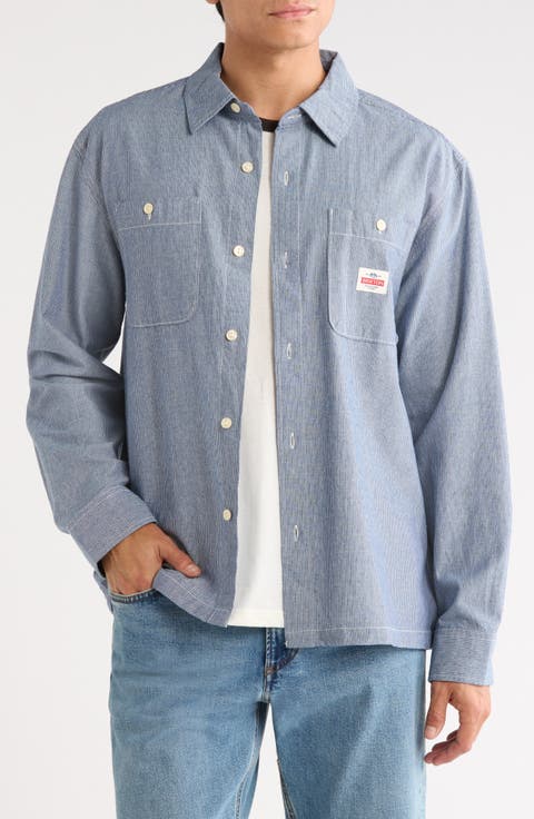Trademark Micro Stripe Long Sleeve Button Up Shirt