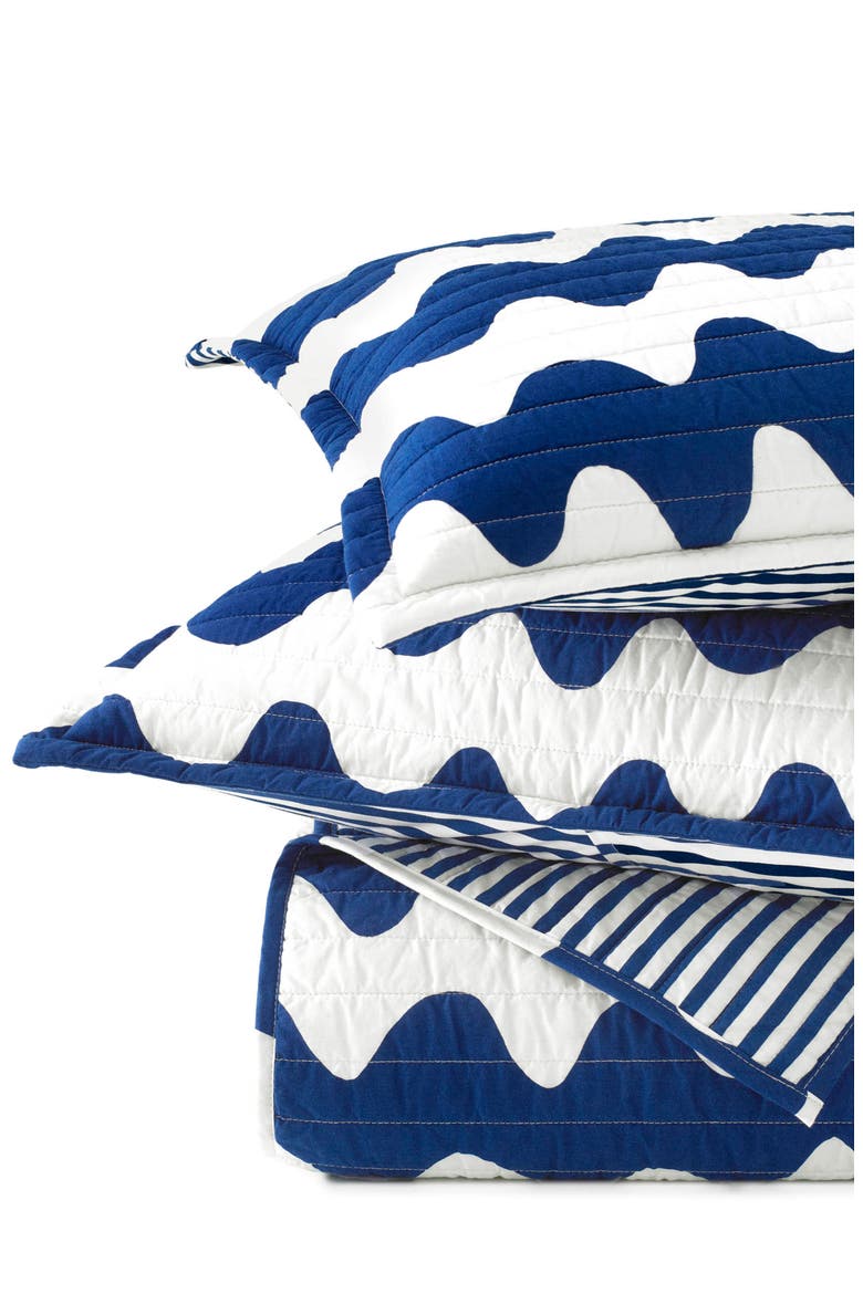 Pikku Lokki Quilt & Sham Set, Alternate, color, BLUE
