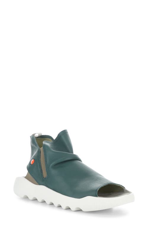 Softinos By Fly London Wish Platform Wedge Sandal In Teal