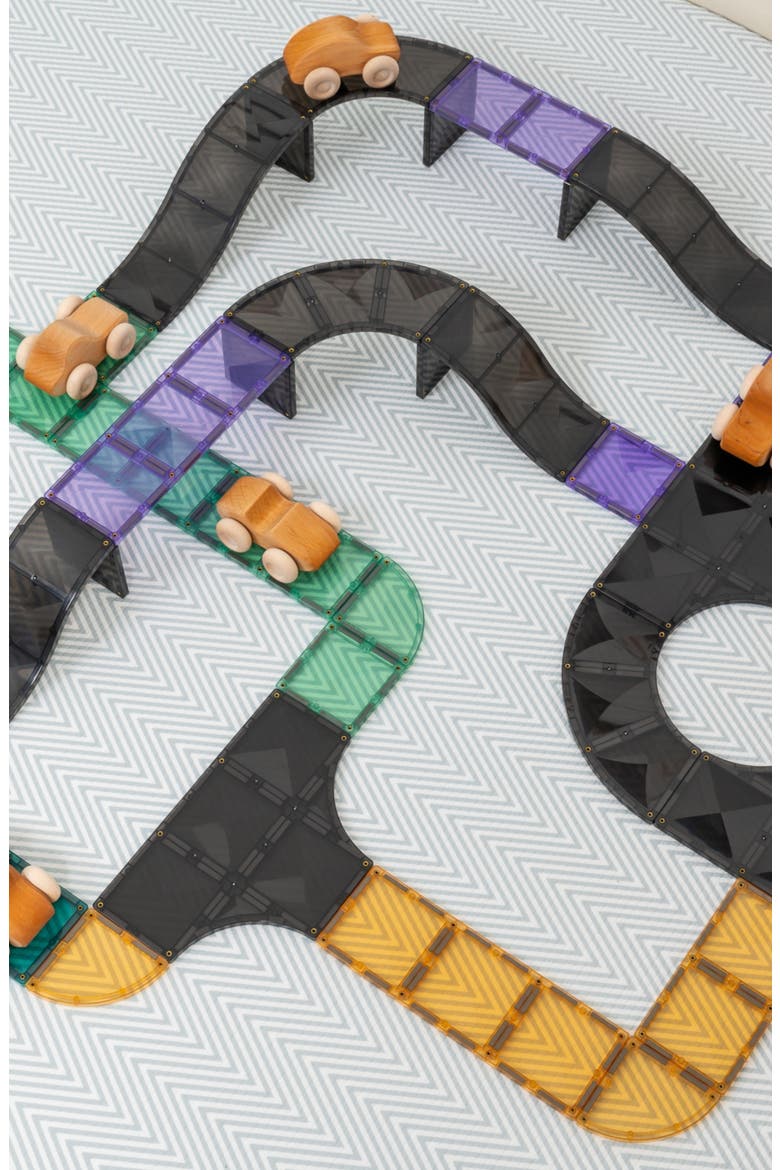 Kids' Roads Magnetic Tiles 16-Piece Ramps & Intersections Pack, Alternate, color, BLACK