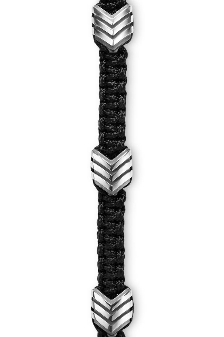 Men's Chevron Woven Station Bracelet, Alternate, color, BLACK/ SILVER