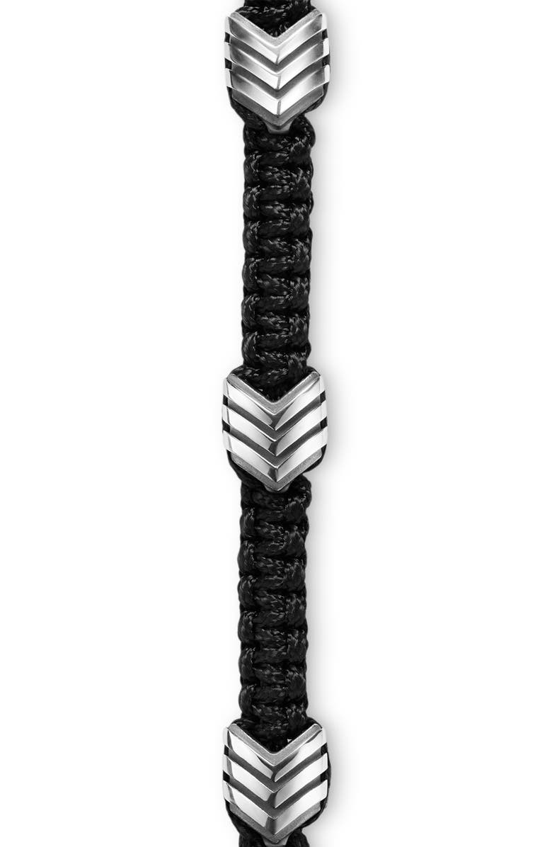 David Yurman Men's Chevron Woven Station Bracelet, Alternate, color, Black/ Silver