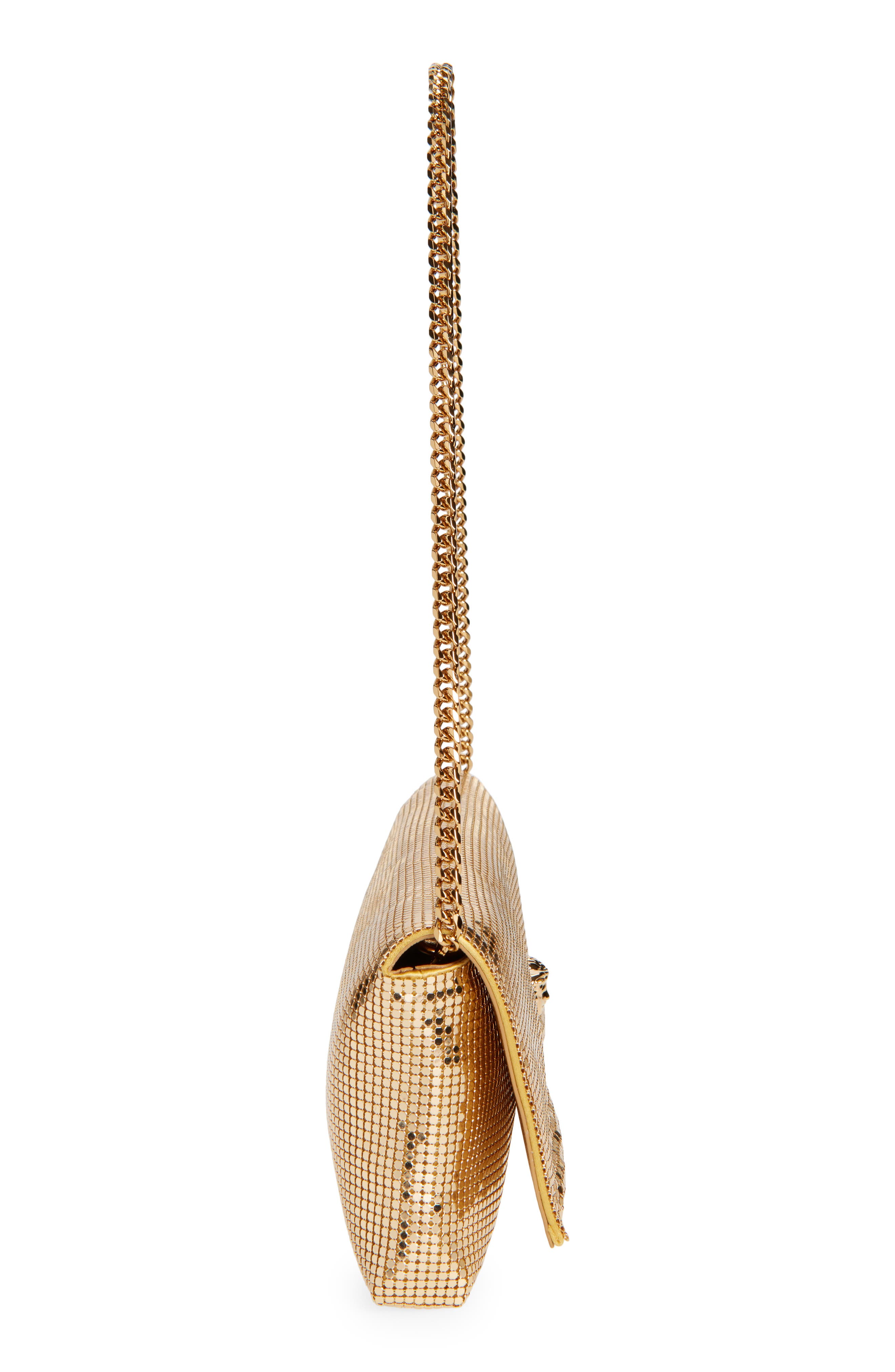 Versace La Medusa Metal Mush Clutch, Alternate, color, Gold Versace Gold