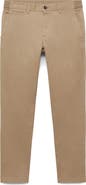 MANGO Prato Crop Tapered Stretch Cotton Chinos