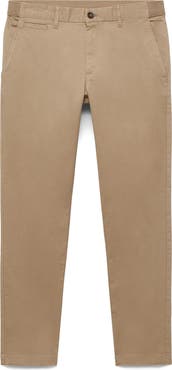 MANGO Prato Crop Tapered Stretch Cotton Chinos