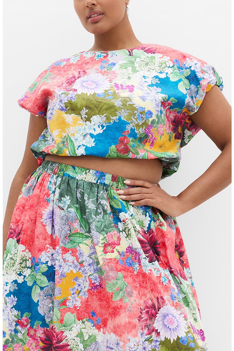 Sarina Cotton Crop Bubble Top, Main, color, FOOLS FLORAL