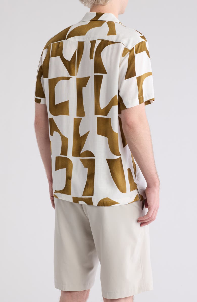 DENIM AND FLOWER Abstract Camp Shirt, Alternate, color, 