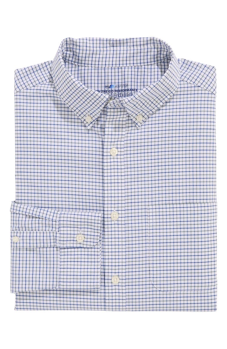vineyard vines Wauwinet Performance Cotton Blend Button-Down Shirt, Alternate, color, Balsam