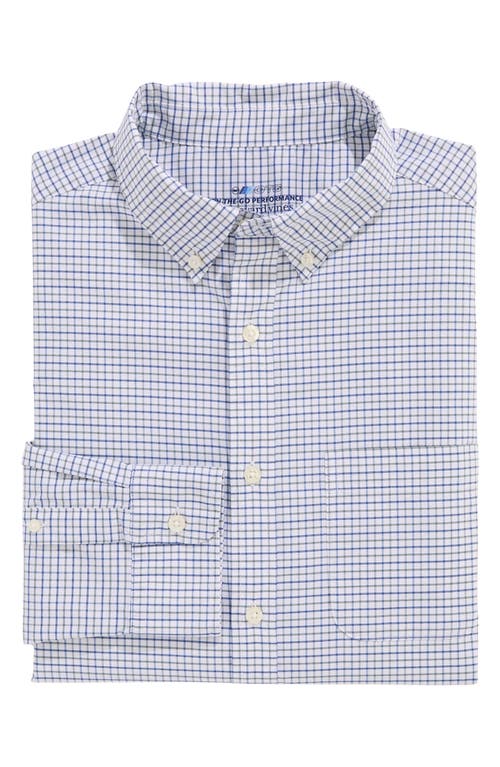 Vineyard Vines Wauwinet Performance Cotton Blend Button-down Shirt In Blue