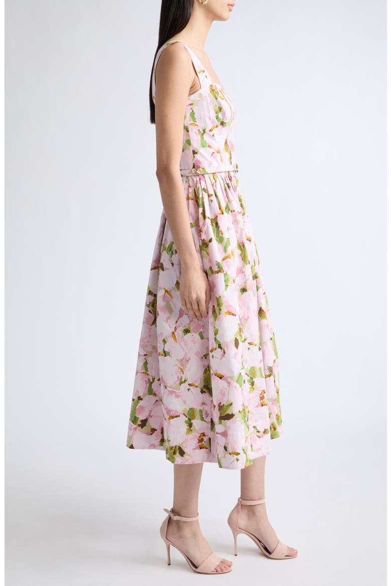 Watercolor Iris Cotton Stretch Poplin Sundress, Alternate, color, PINK/ IVORY