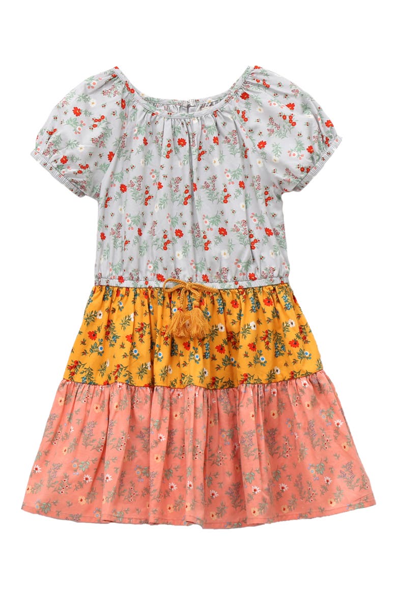 Kids' Floral Tiered Cotton Dress, Main, color, MULTI