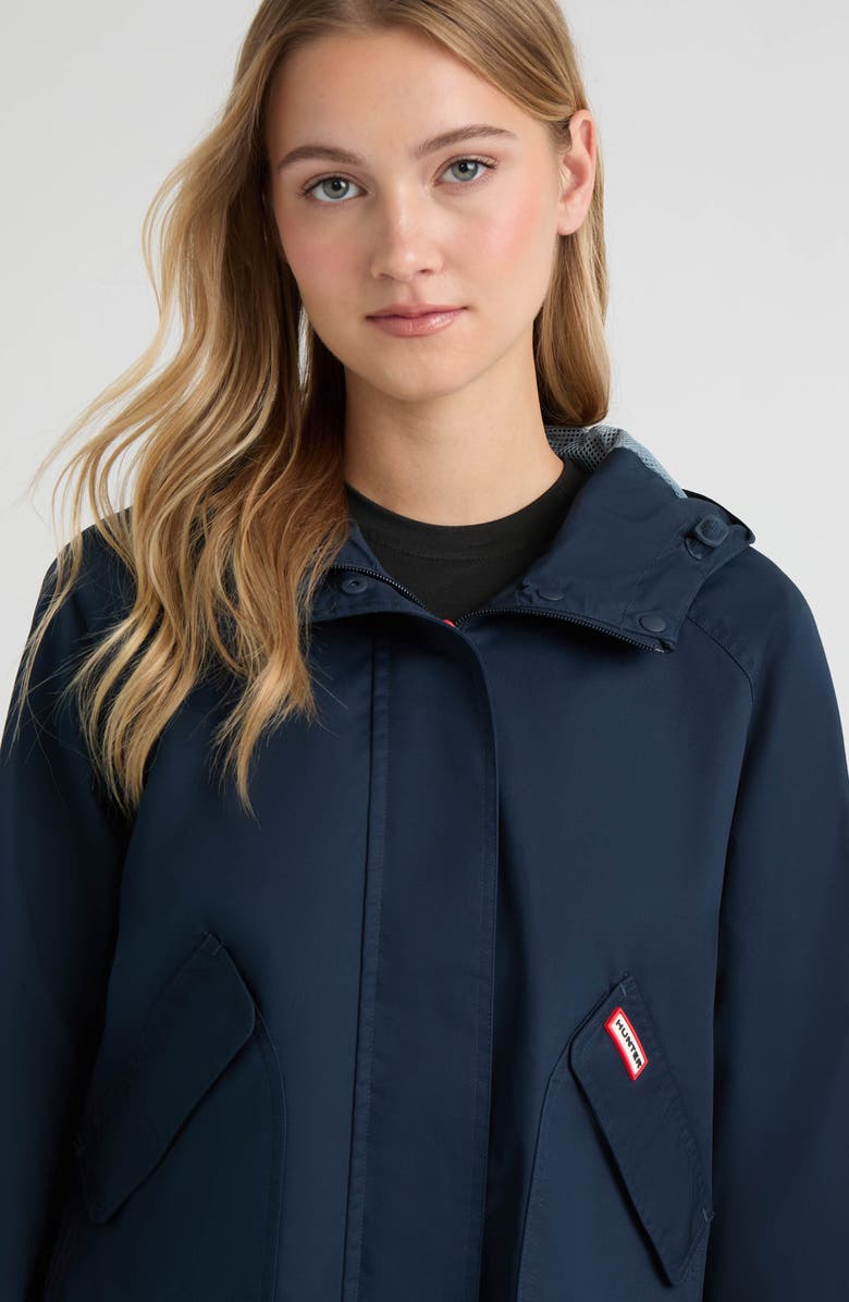 Hunter Julia Hooded Waterproof Rain Jacket, Alternate, color, Midnight