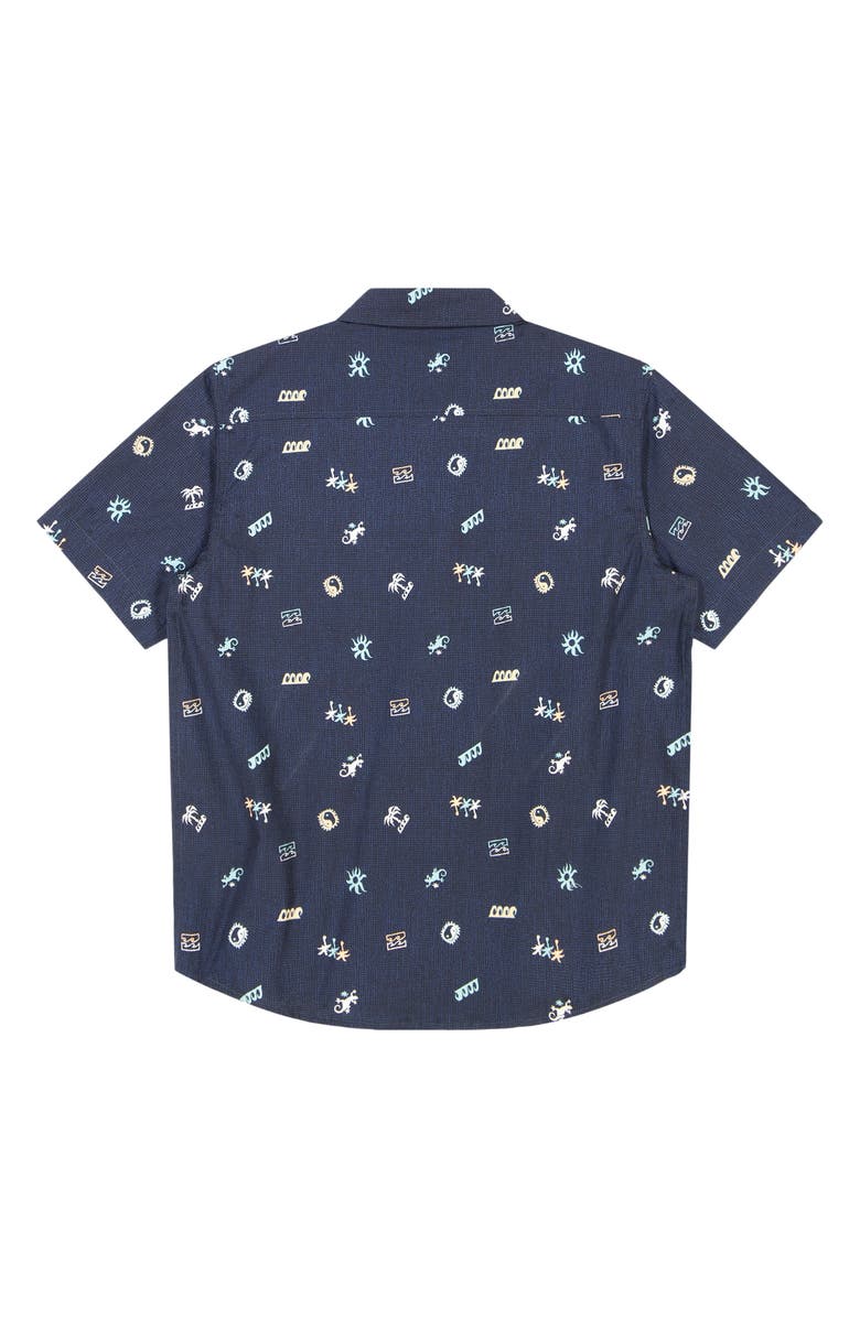 Billabong Kids' Sundays Mini Short Sleeve Button-Up Shirt, Alternate, color, Dark Navy