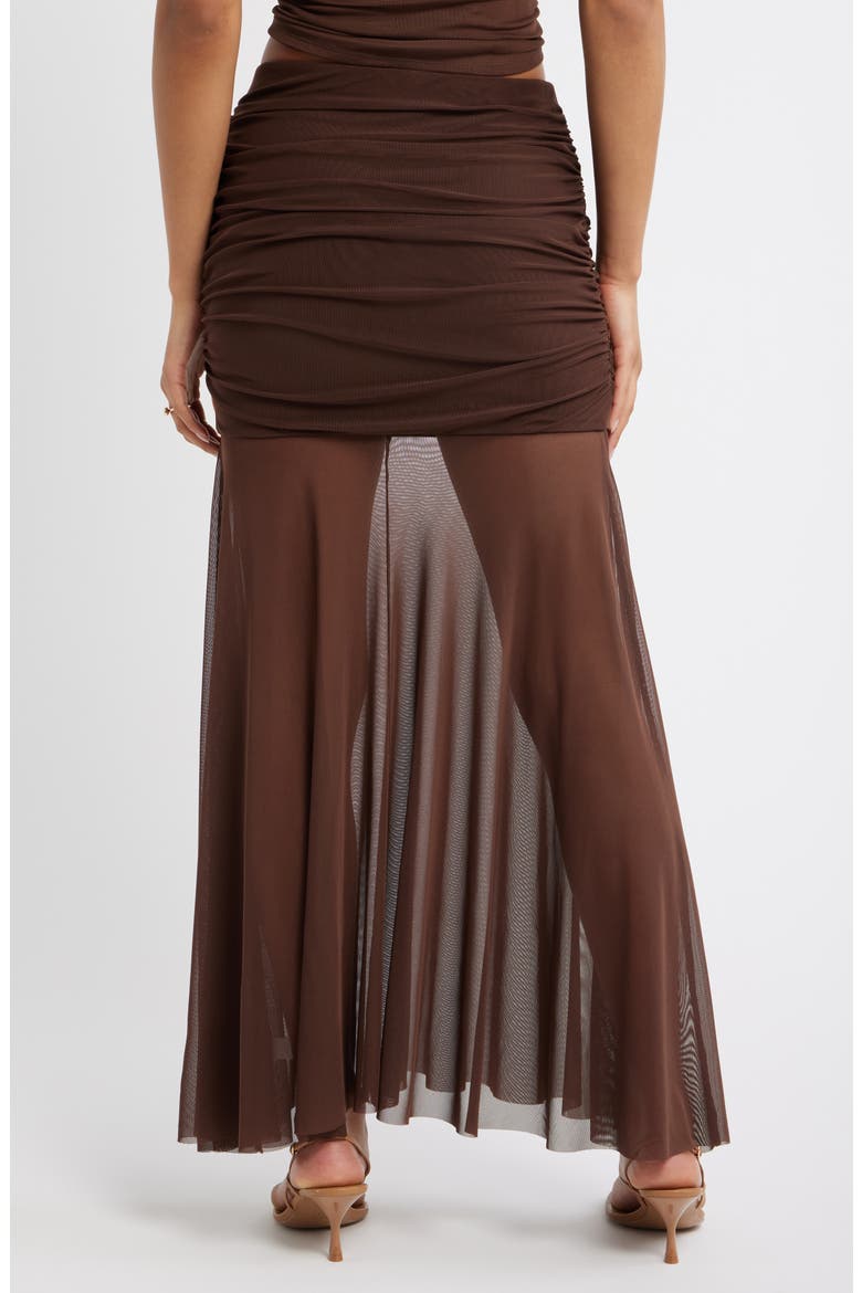 Mesh Maxi Skirt, Alternate, color, BROWN TERRA
