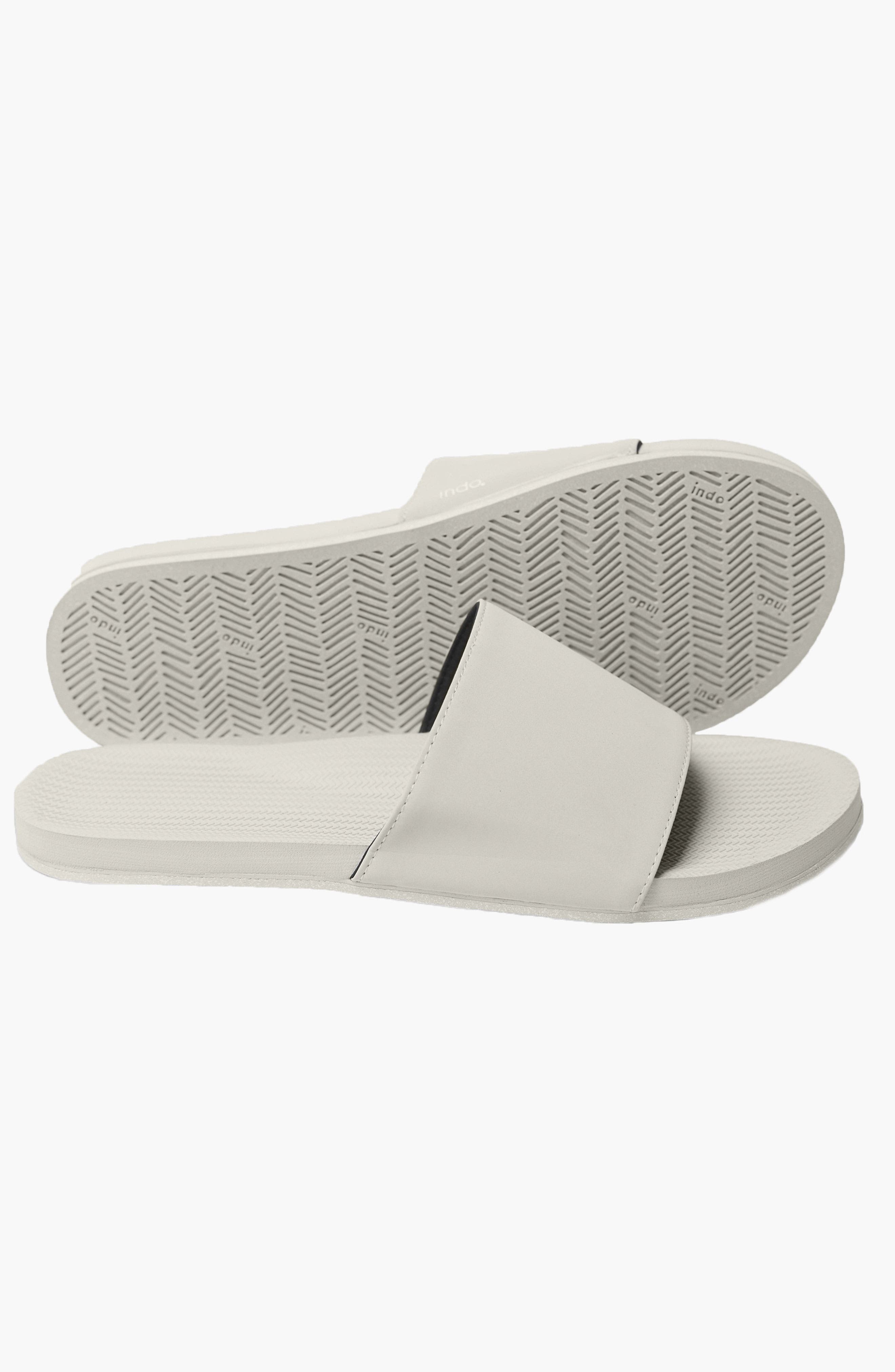 Indosole Responsibly-Made Sneaker Sole Slide Sandals, Alternate, color, Sea Salt / Sea Salt Sole