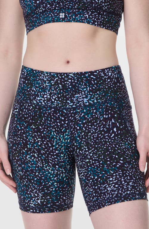 Sweaty Betty Womens Power 6in Stretch-woven Cycling Shorts Blue Aurora Print Xxs In Blue Aurora Print