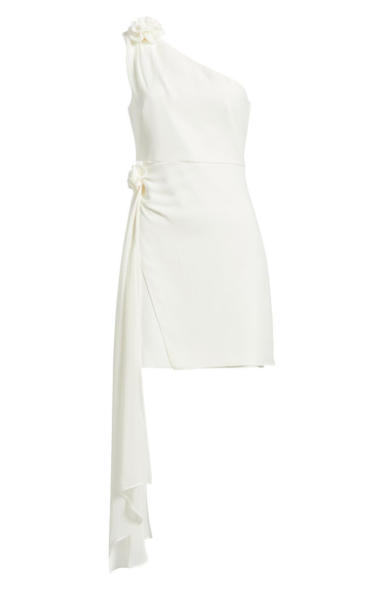 LIKELY Cassia Floral Detail One-Shoulder Cocktail Minidress, Alternate, color, White