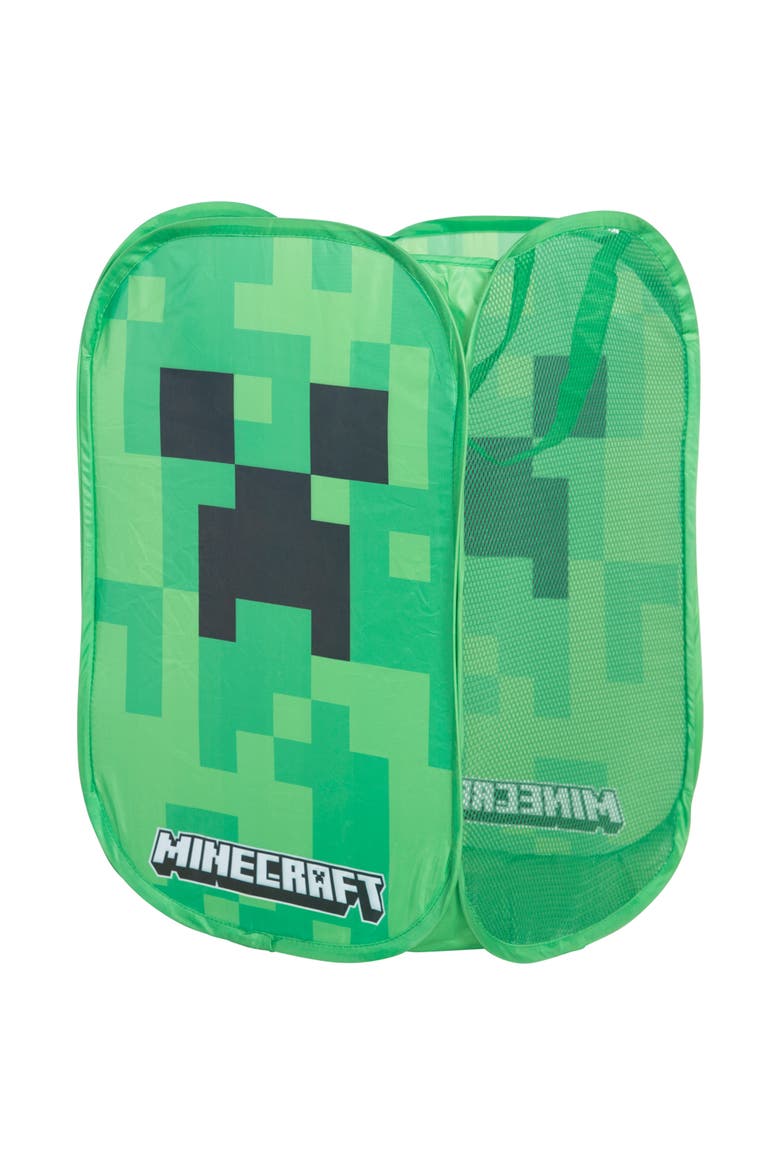 Creeper Laundry Basket Green Pixel Cube, Main, color, Multicolored