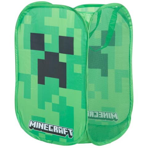 Creeper Laundry Basket Green Pixel Cube