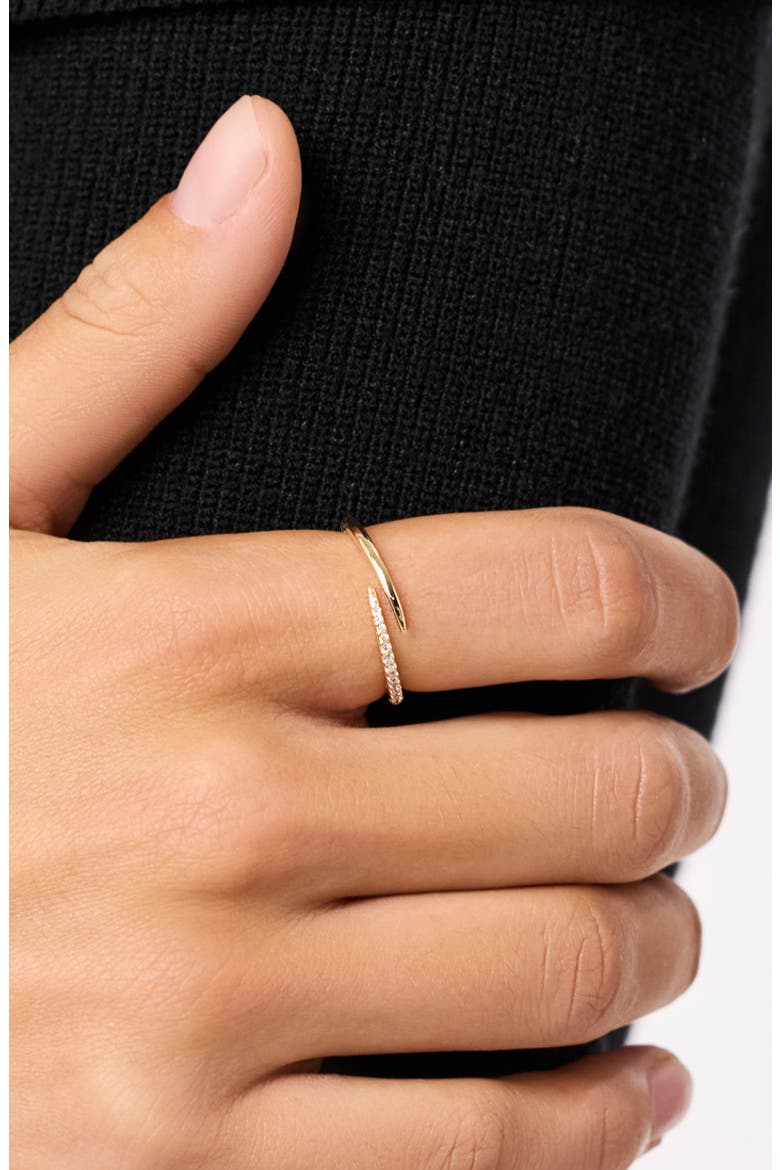 Gold Band Ring - Diamond Bypass Ring, Alternate, color, Gold