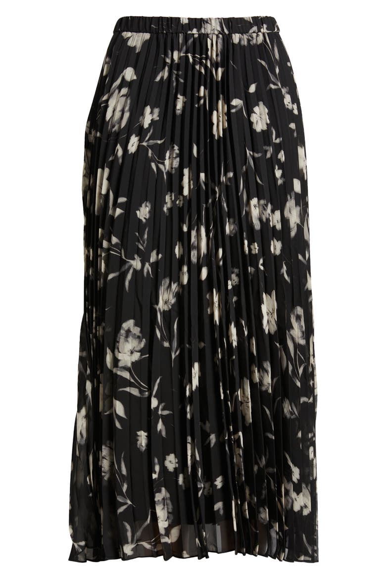 Pleated Pull-On Skirt, Alternate, color, ANNE BLACK MULTI