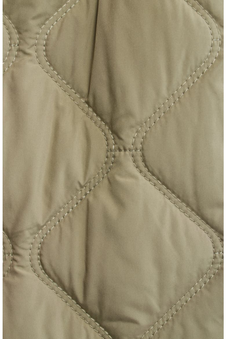 Quilted Jacket with Removable Hood, Alternate, color, OLIVE STONE/ OPAL GREY