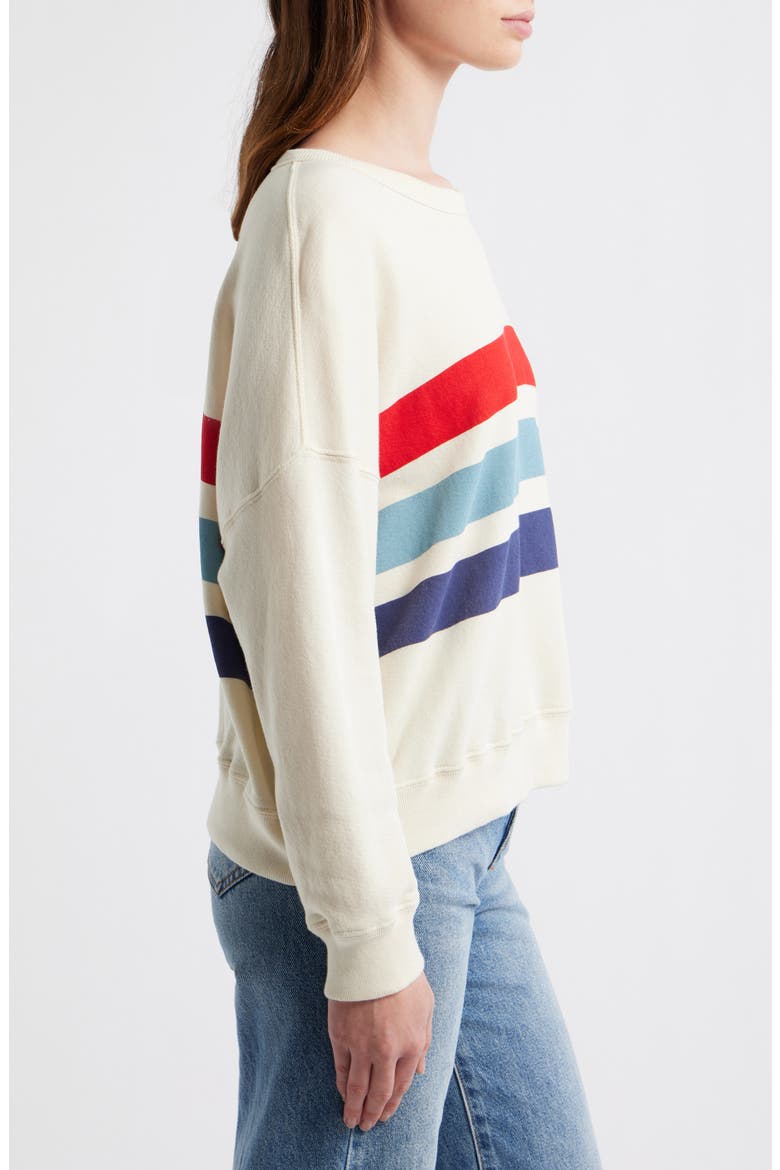 The Teammate Stripe Sweatshirt, Alternate, color, WASHED WHITE