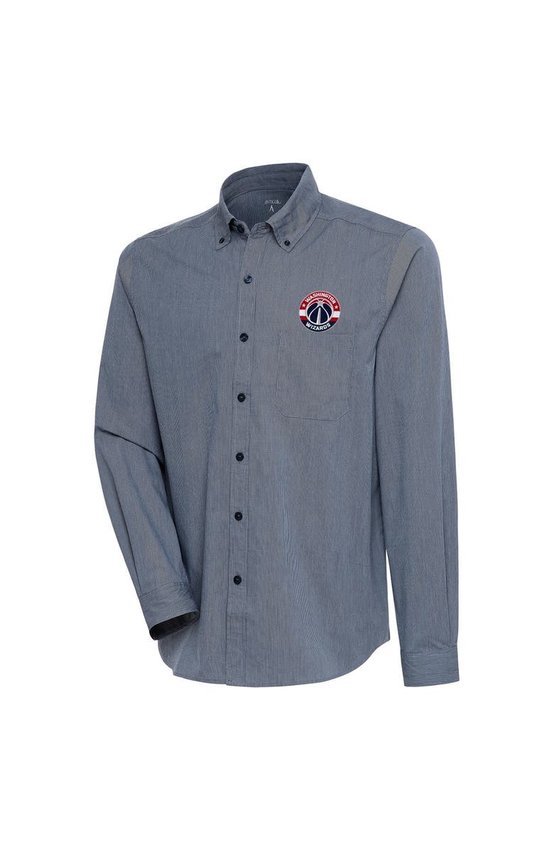 ANTIGUA Men's Antigua  Navy Washington Wizards Compression Button-Down Shirt, Main, color, 