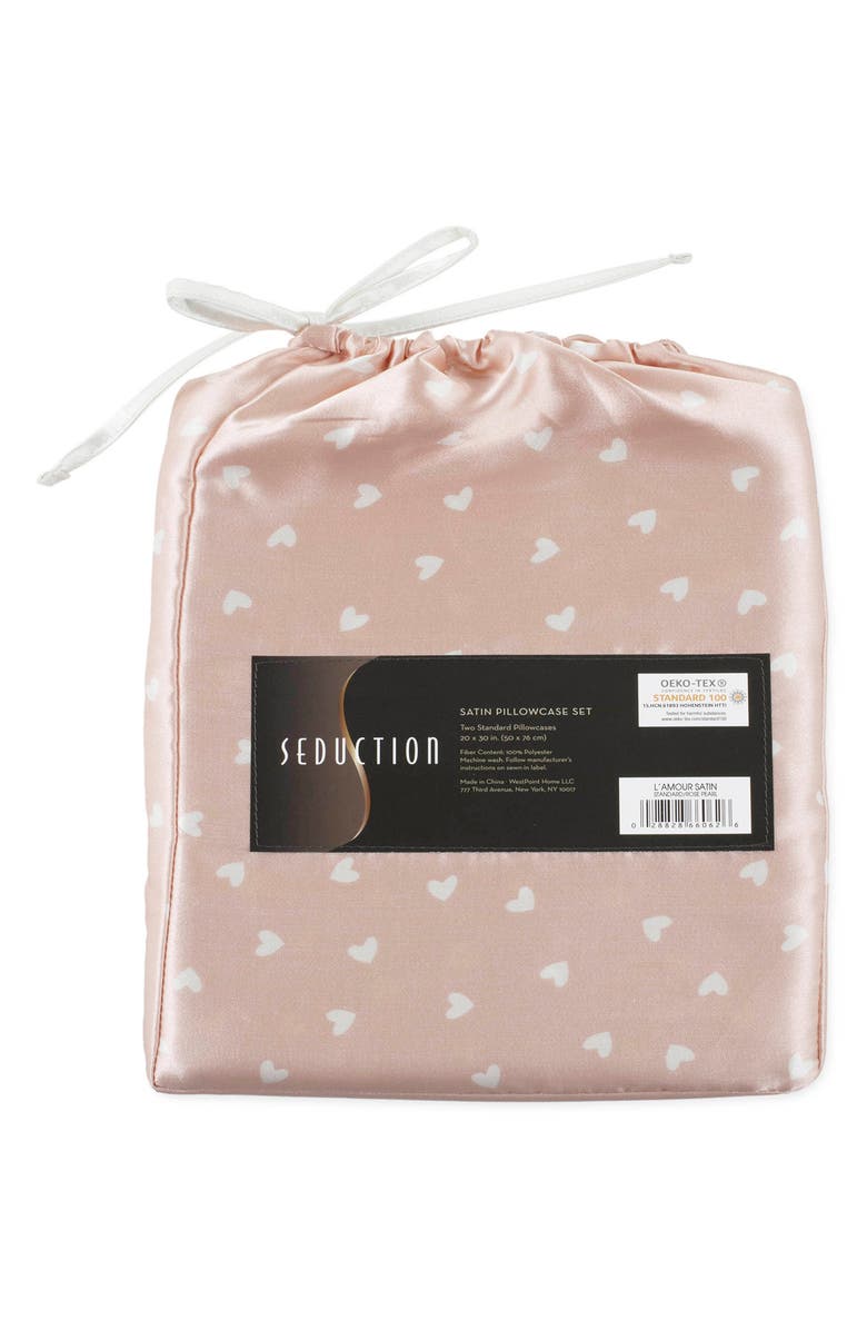 WESTPOINT HOME Seduction Satin Pillowcases, Alternate, color, Rose Pearl