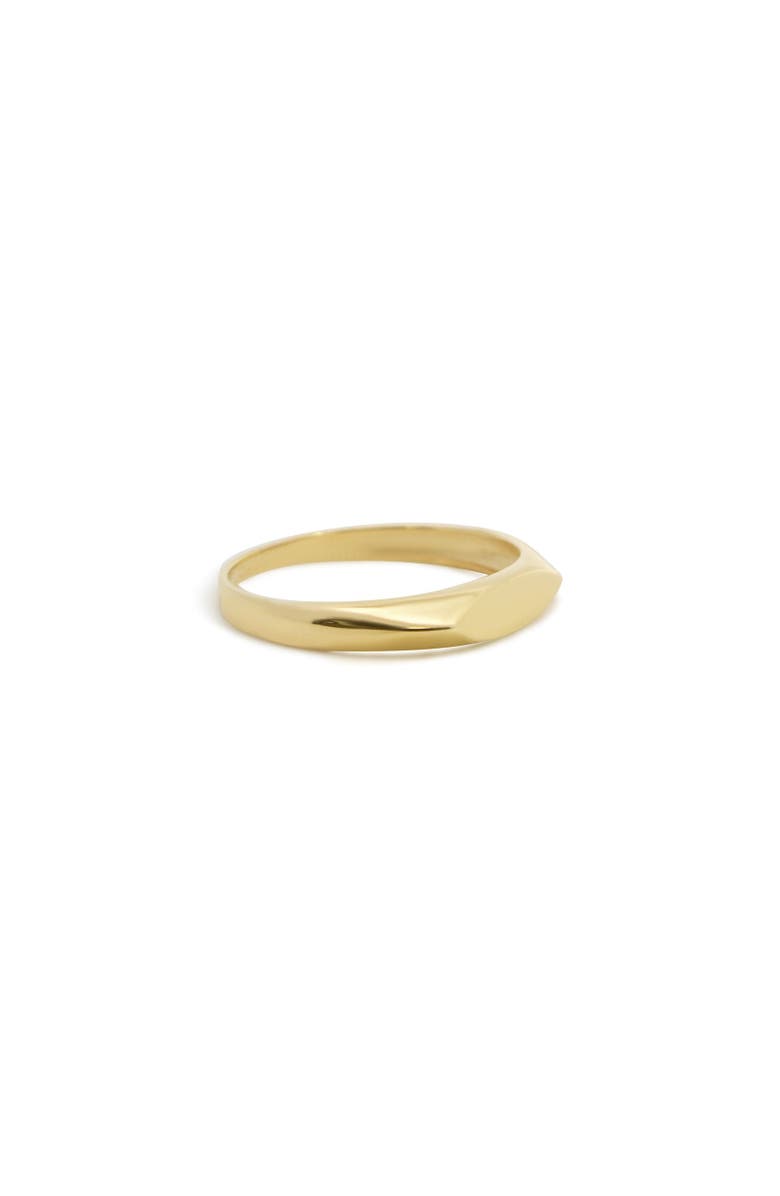 The Lovery Fine Jewelry Marquise Signet Ring, Alternate, color, Yellow Gold