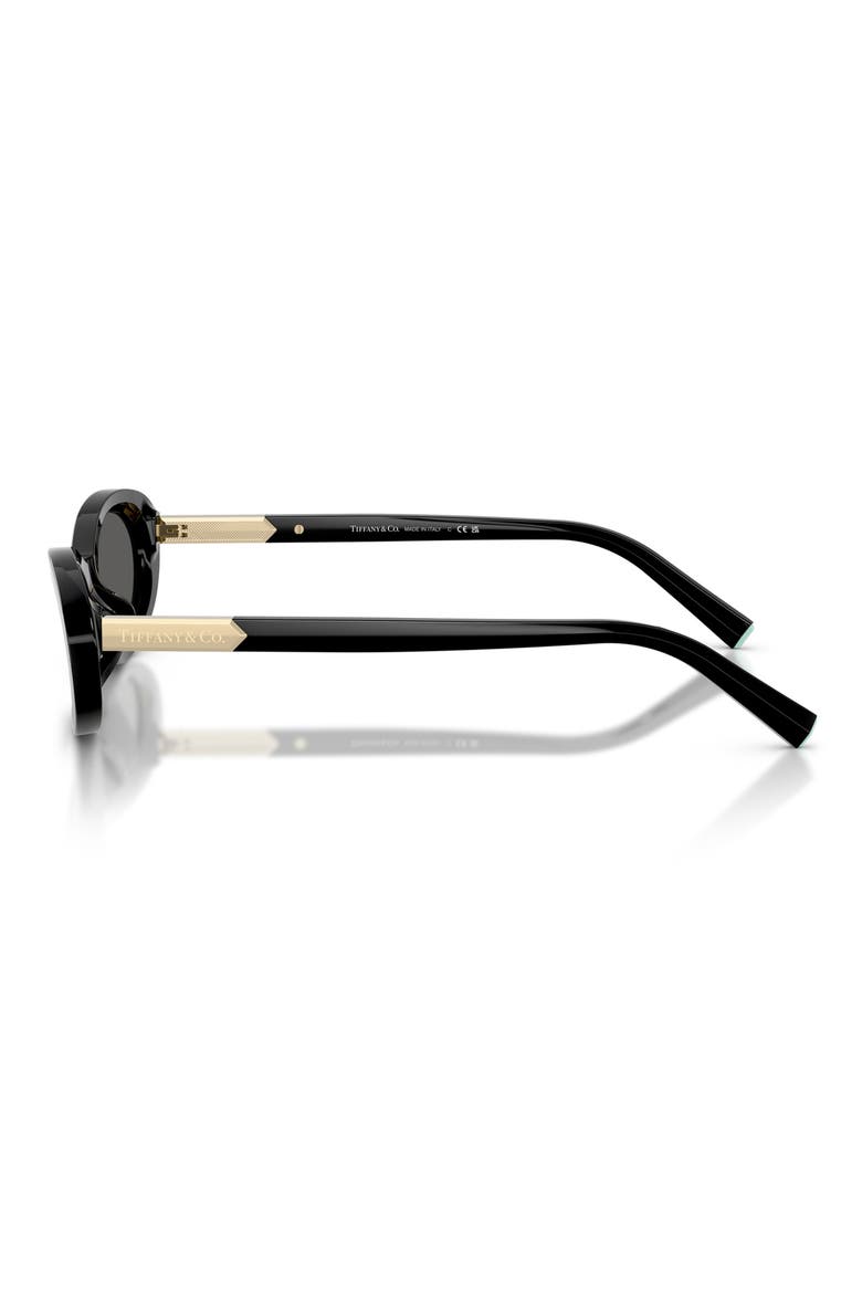 56mm Oval Sunglasses, Alternate, color, BLACK / DARK GREY