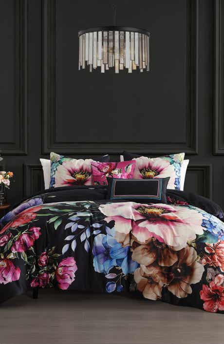 Bebejan Black Night Poppies Reversible 5-Piece Comforter Set
