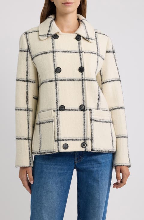 Plaid Double Breasted Short Coat