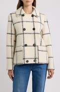 Bernardo Plaid Double Breasted Short Coat