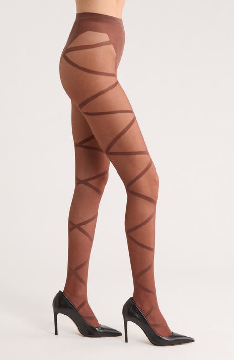 Lace Up Illusion Tights