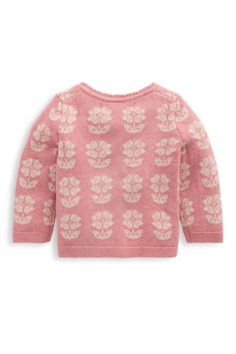 Kids' Fair Isle Cardigan, Alternate, color, PINK HEATHER MARL