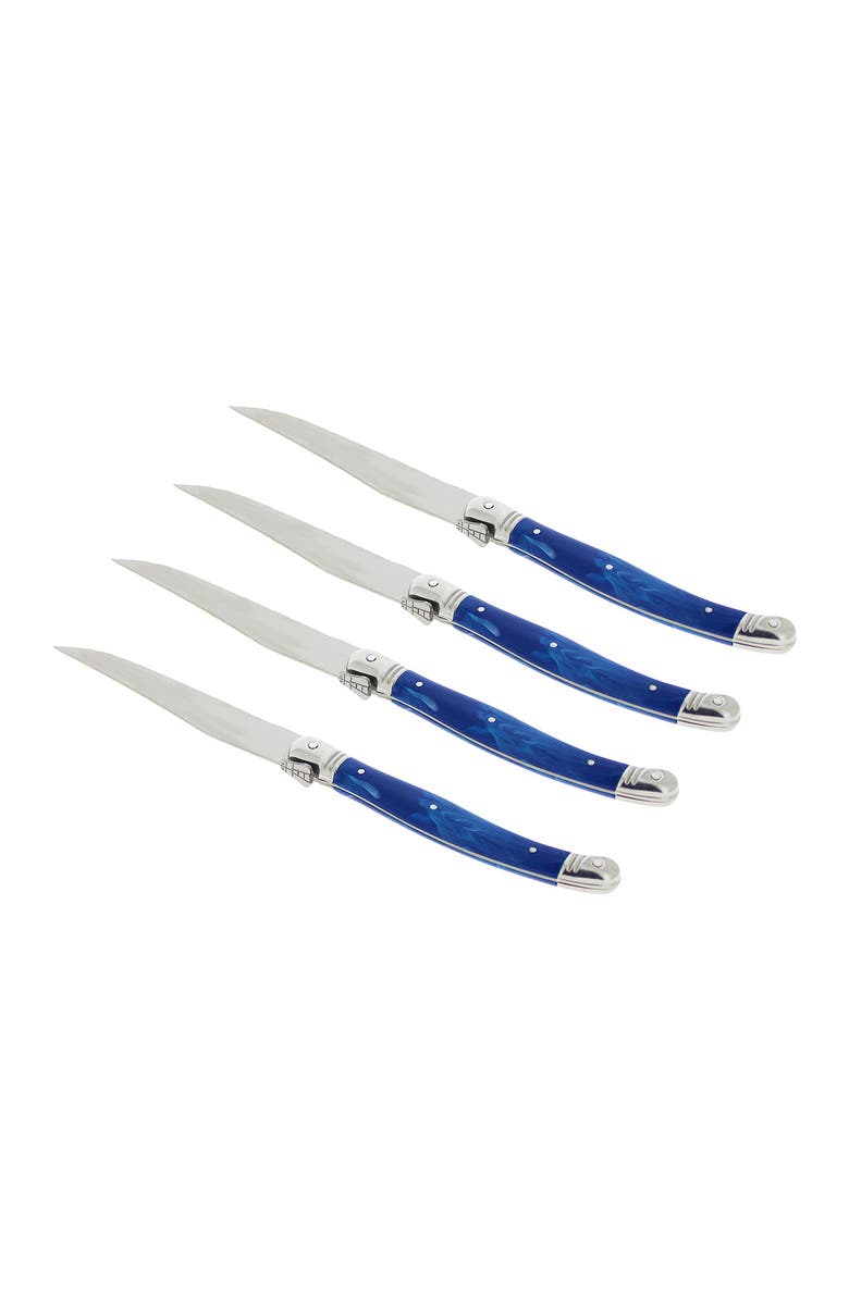 FRENCH HOME Laguiole Blue Marble Steak Knives - Set of 4, Alternate, color, Blue