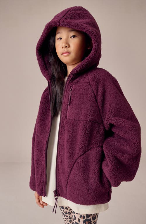 Next Kids' High Pile Fleece Jacket In Purple
