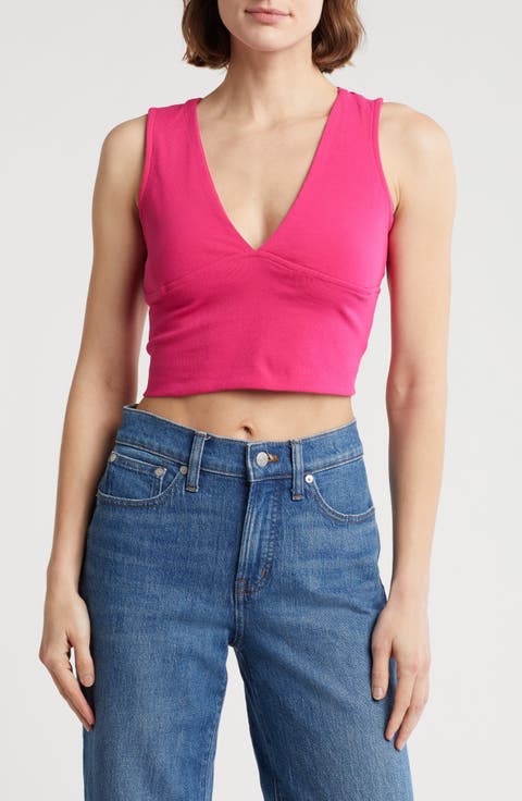 Jade Deep V-Neck Crop Top