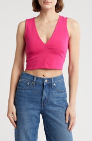 Love By Design Jade Deep V-Neck Crop Top