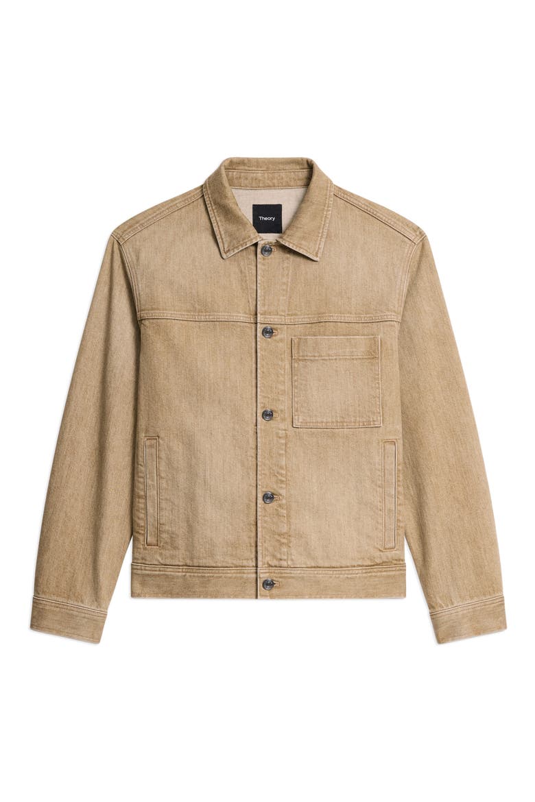 Tinted Denim Trucker Jacket, Alternate, color, WASHED BROWN