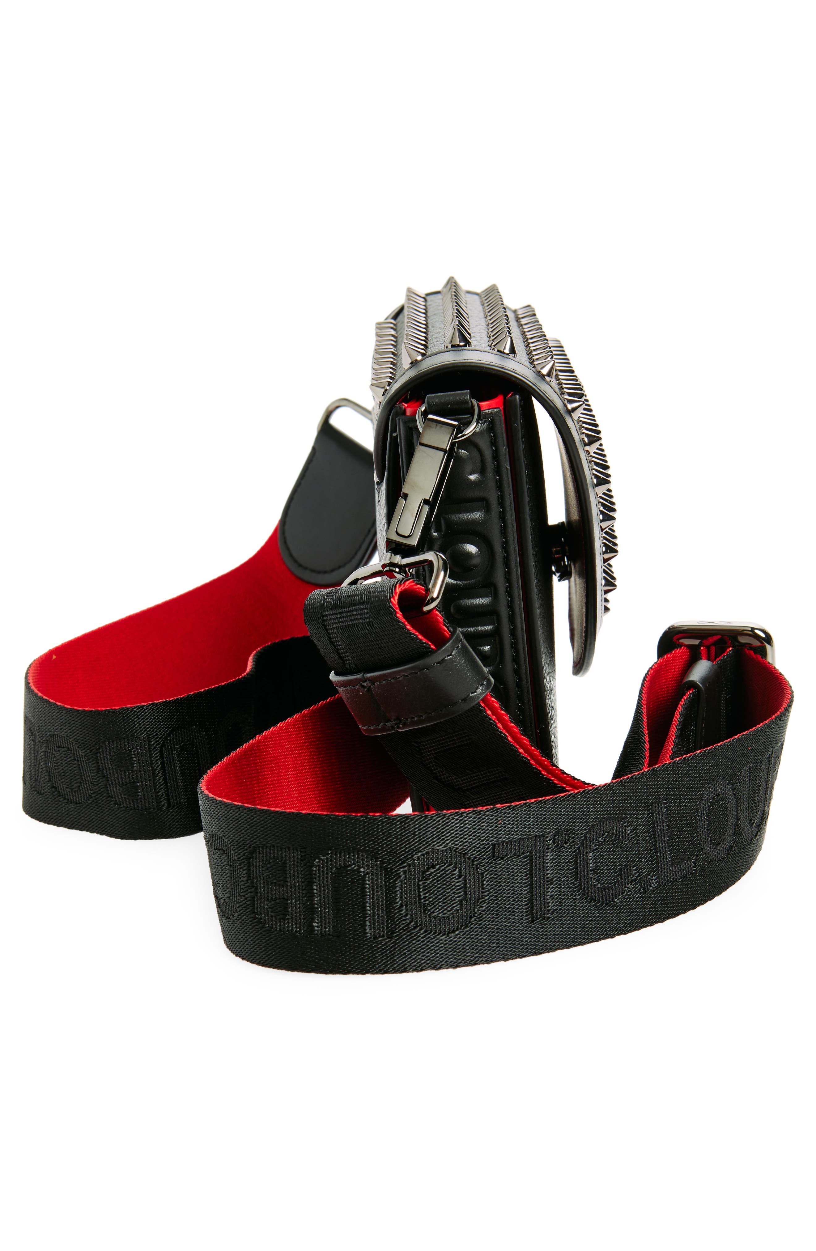 Christian Louboutin Funky Empire Leather Wallet on a Strap, Alternate, color, 