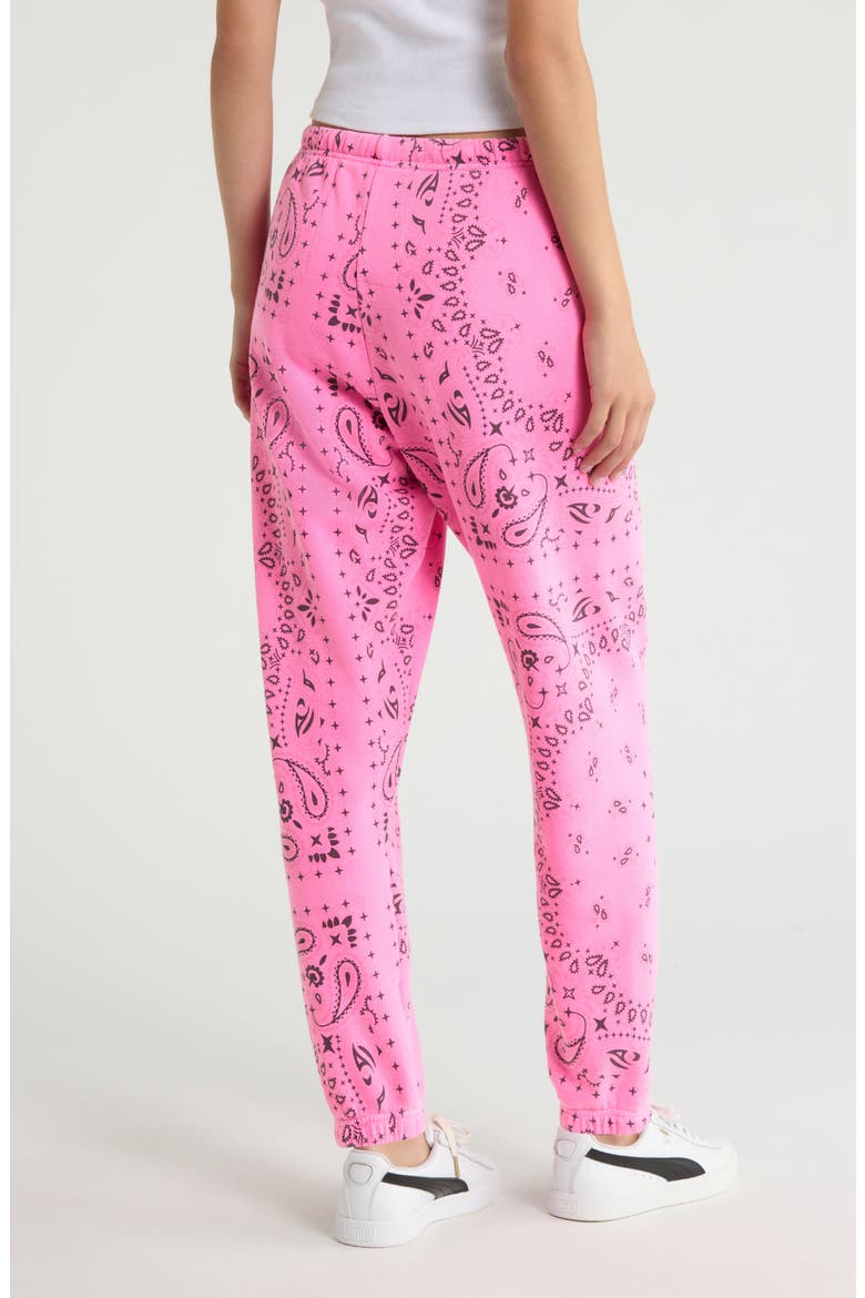 Bandana Print Sweatpants, Alternate, color, NEON PINK