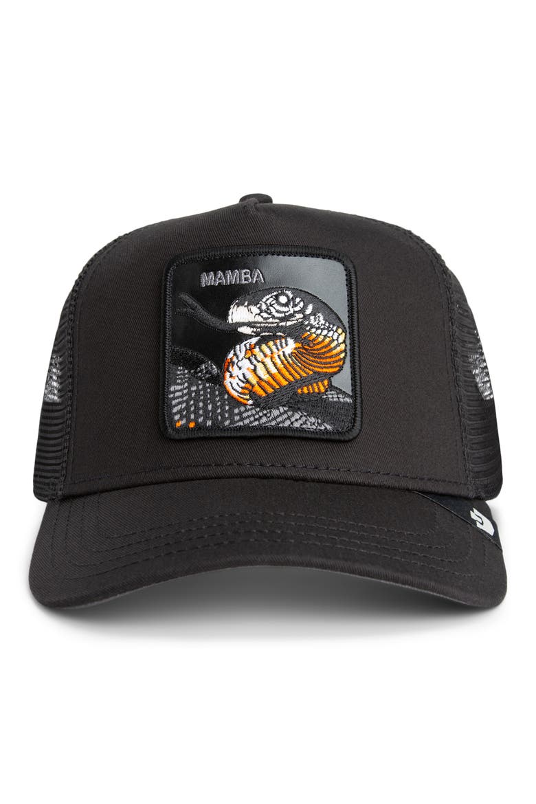 Mamba Snake Patch Snapback Trucker Hat, Alternate, color, VOID