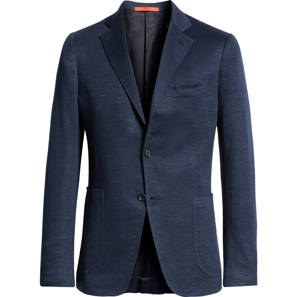 Isaia Capri Wool, Silk & Linen Knit Sport Coat In Navy