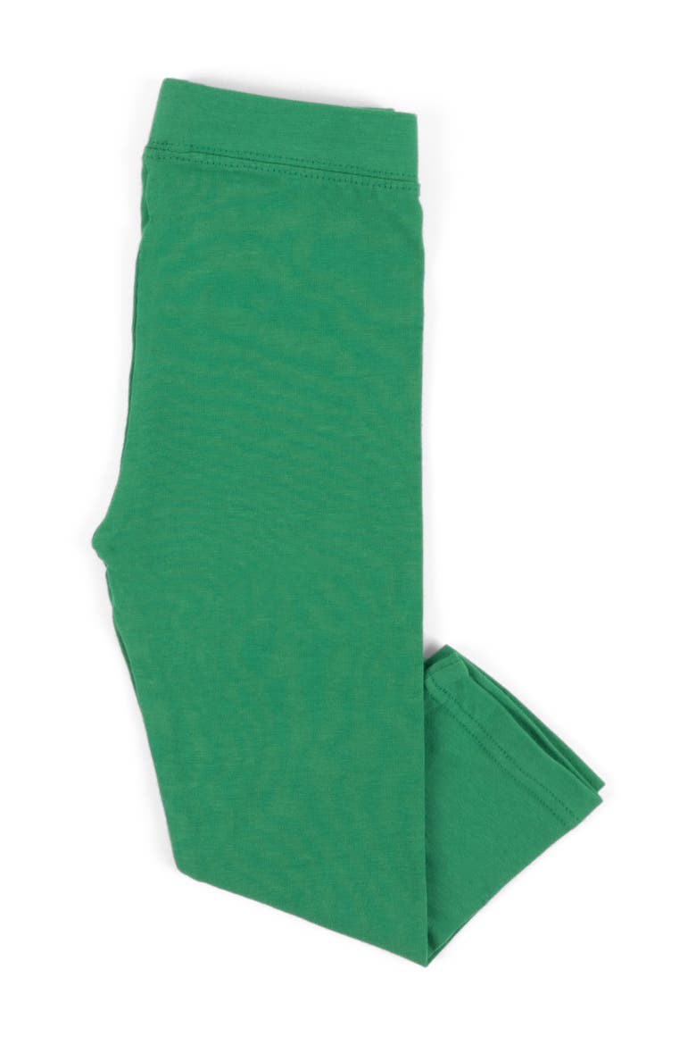 Girls Cotton Leggings, Solid Colors, Alternate, color, GREEN
