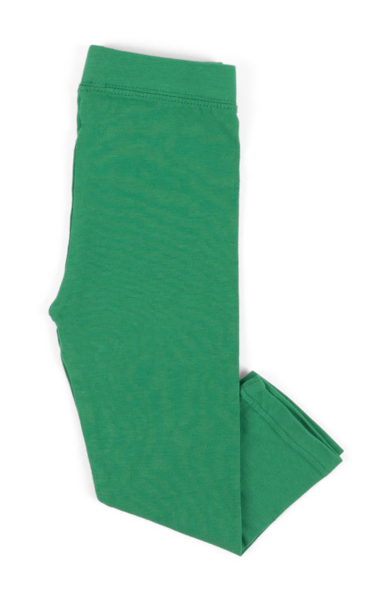 Leveret Girls Cotton Leggings, Solid Colors, Alternate, color, Green