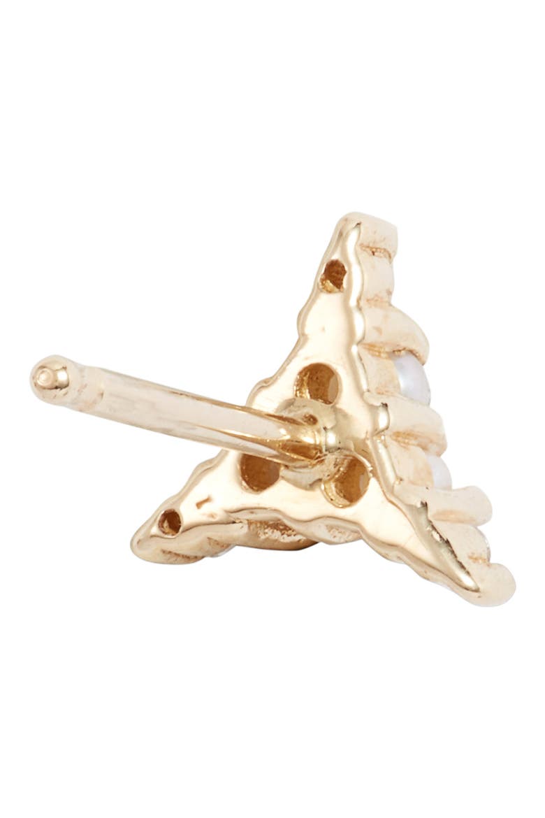 Pearl & Diamond Triad Stud Earring, Alternate, color, YELLOW GOLD/ DIAMOND/ PEARL